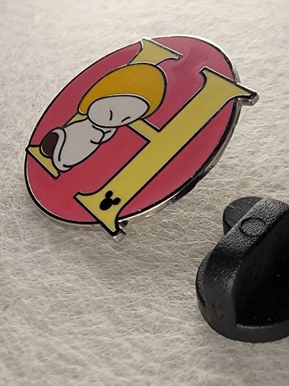 Fantasia Hop H Monogram Button Hidden Mickey 2009 Disney Enamel Trading Pin